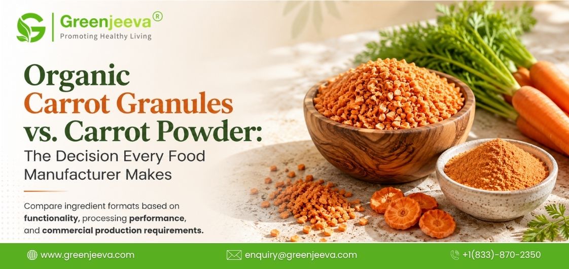Organic Carrot Granules vs. Carrot Powder: Choosing the Right Ingredient Format for Commercial Food Manufacturing